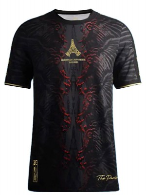 Paris saint-germain maillot spécial d'avant-match des champions d'Europe uniforme de football noir pour adultes vêtements de sport d'entraînement pour homme kit de football haut chemise 2025-2026